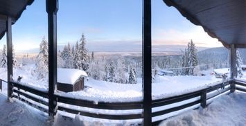 Panoramautsikt över fjället. Toppläge i Sälen.